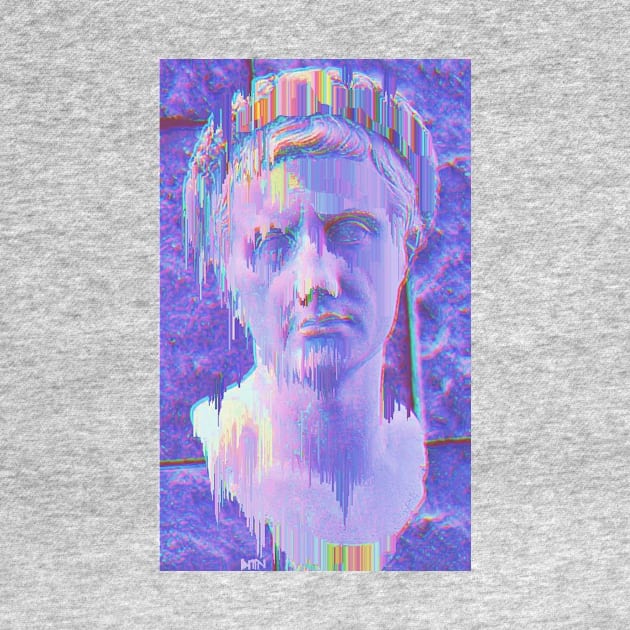 Vaporwave greek holographic statue by isarol